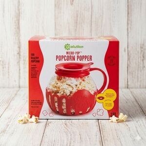 NEW Ecolution Micro-Pop 3-Quart Glass Microwave Popcorn Popper - Red ❤️🍿